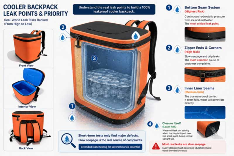 Leakproof Cooler Backpack ຜູ້ຜະລິດ: Welded vs Stitched Seams