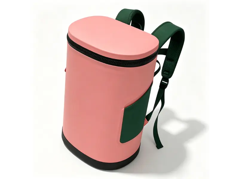 Barrel Insulated Cooler Backpack ມີ Zip Top ສໍາລັບ camping ແລະຫາດຊາຍ